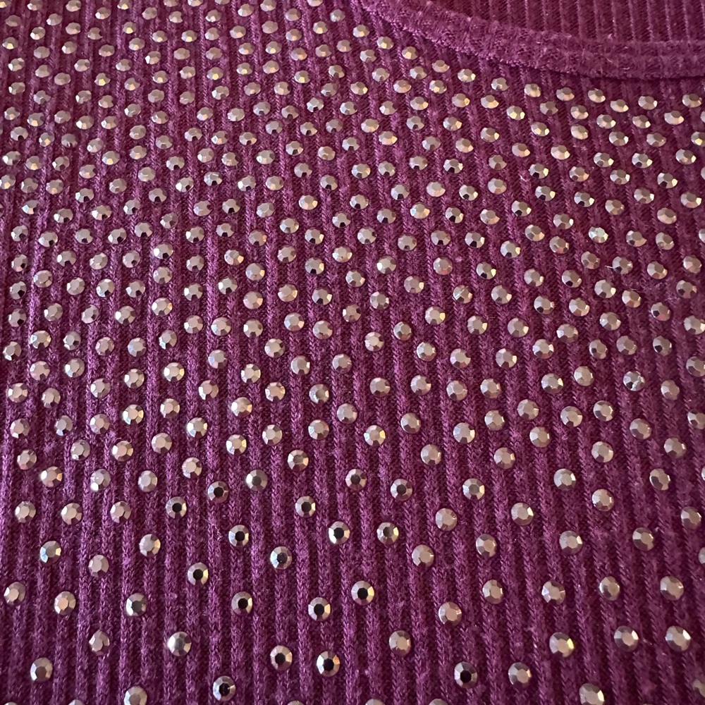 Reba Deep Red Ribbed Knit Top - Picture 2 of 3